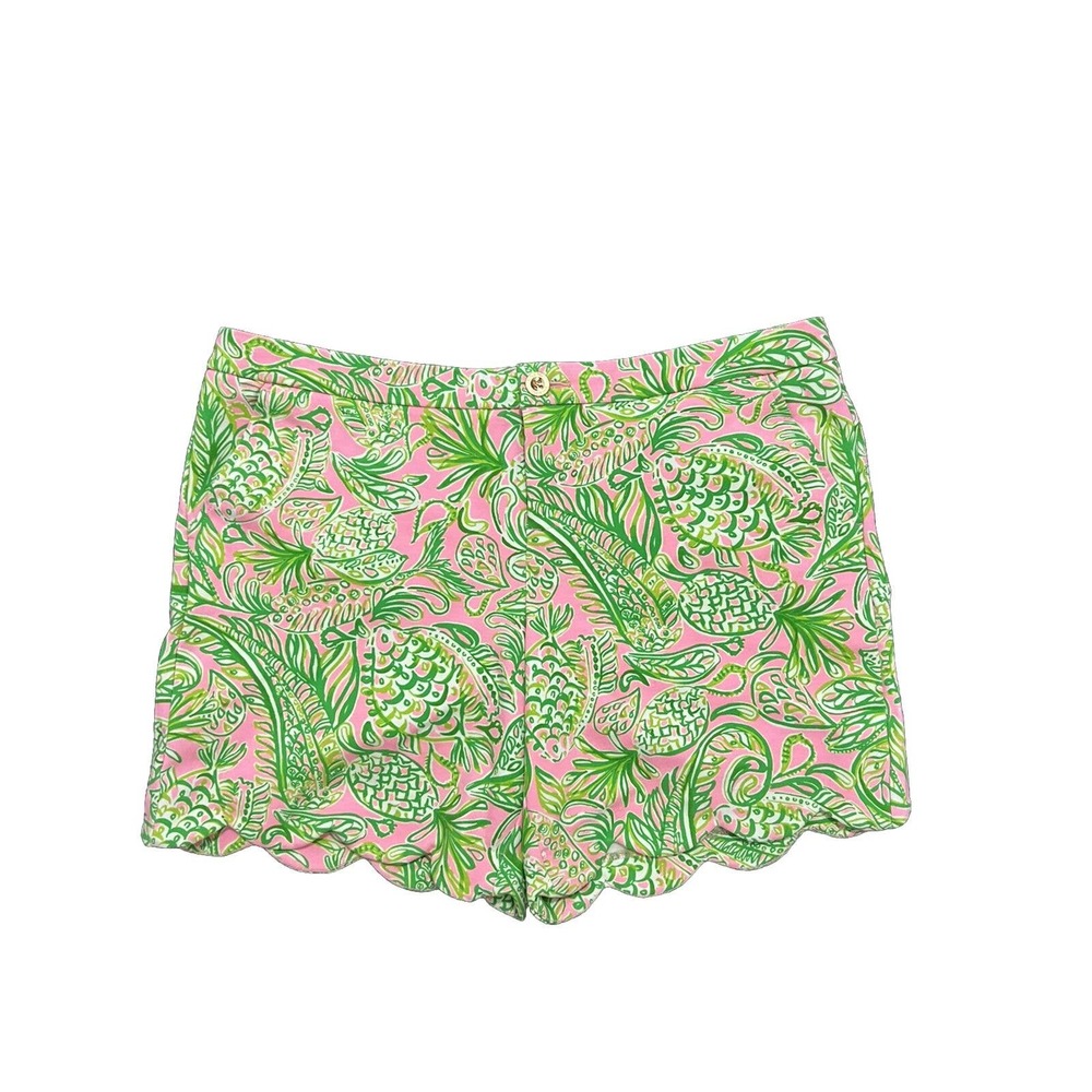 EUC Lily Pulitzer Darci Knit Shorts Mandela Bay Fish Pineapple Sz 16